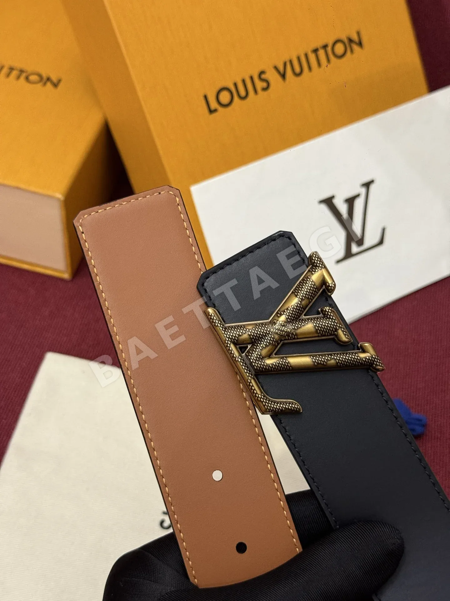 루이비통 다미에 LV 리버시블 벨트 상세 이미지 3