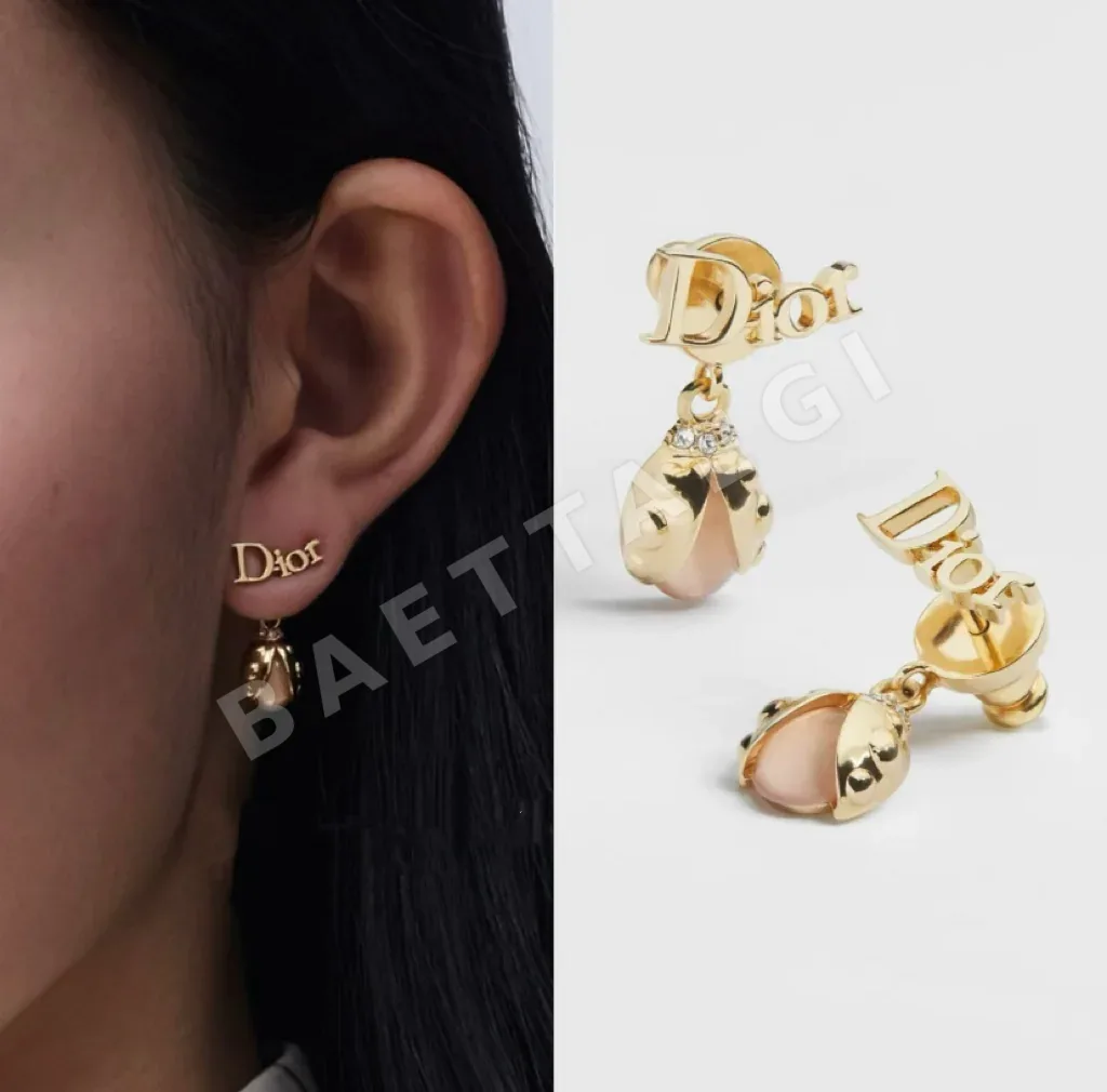 디올 핑크 크리스탈 무당벌레 귀걸이 상세 이미지 9
