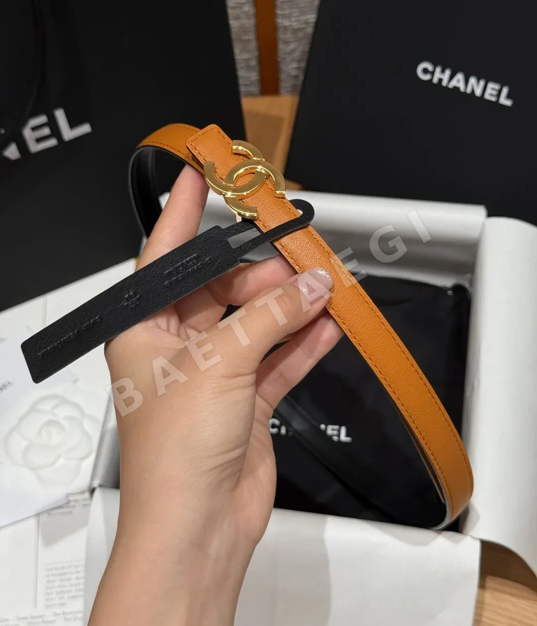 샤넬 더블 C 버클 양면 가죽 벨트 상세 이미지 4