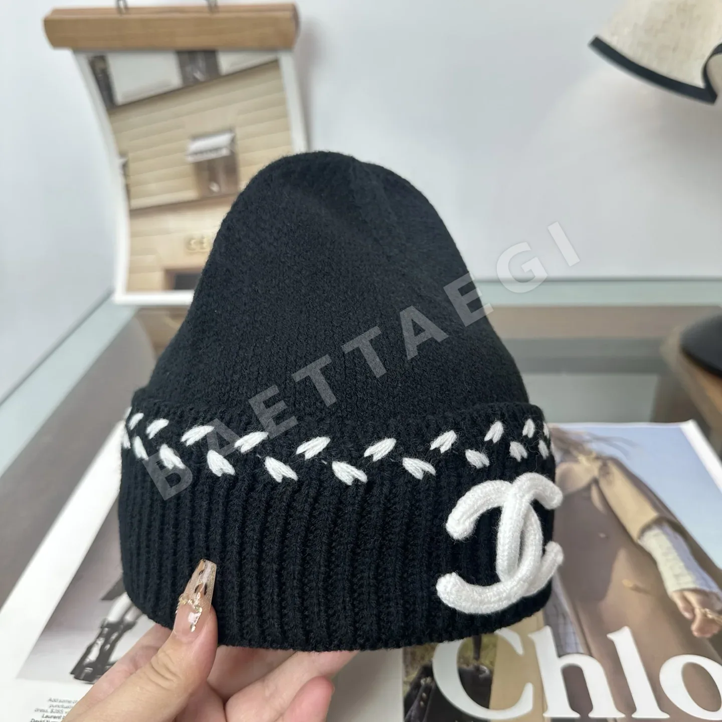 샤넬 니트 비니 모자 상세 이미지 8