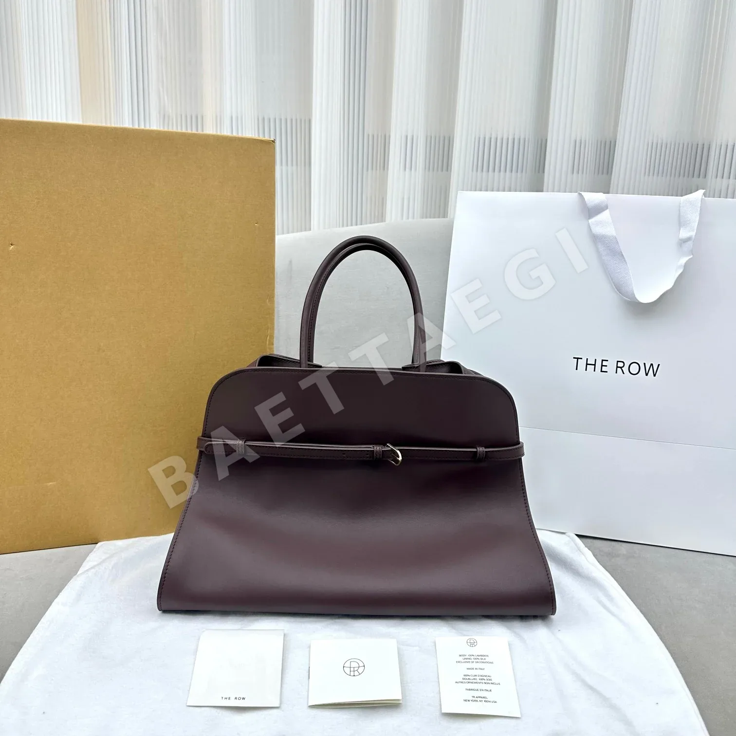 더로우 버건디 가죽 숄더백 128690