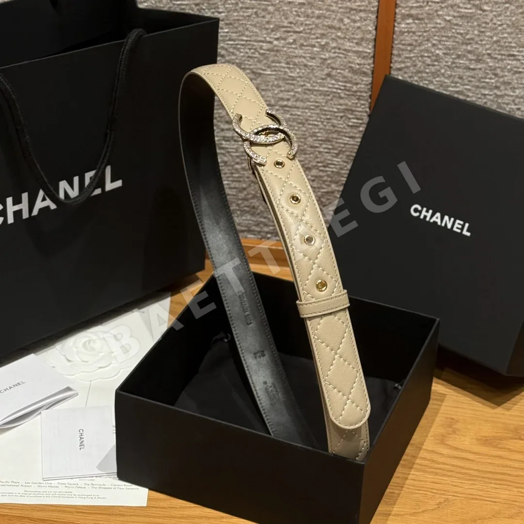 샤넬 램스킨 더블 C 메탈 로고 벨트 상세 이미지 4