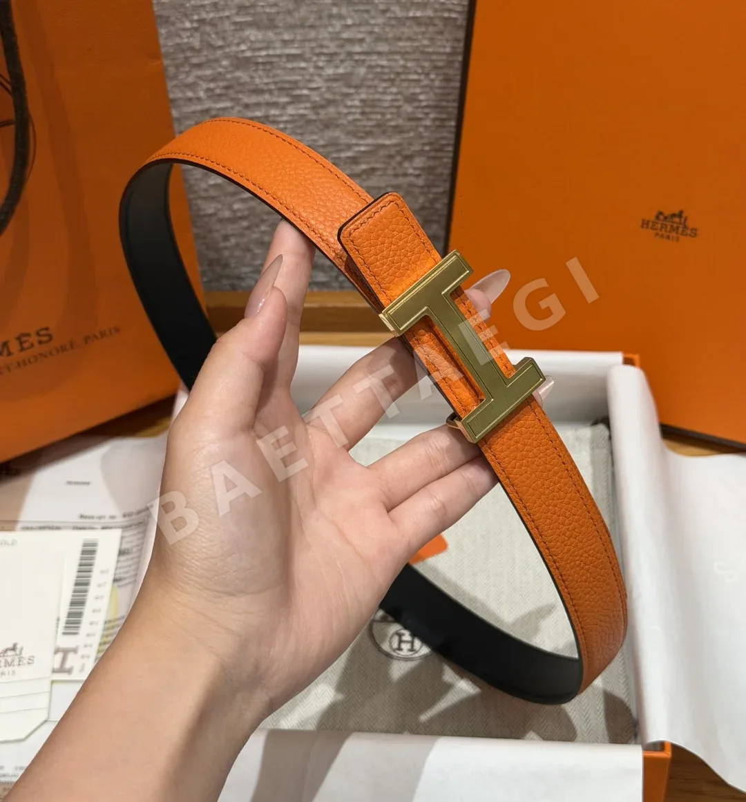 에르메스 H 버클 양면 가죽 여성용 벨트 상세 이미지 3