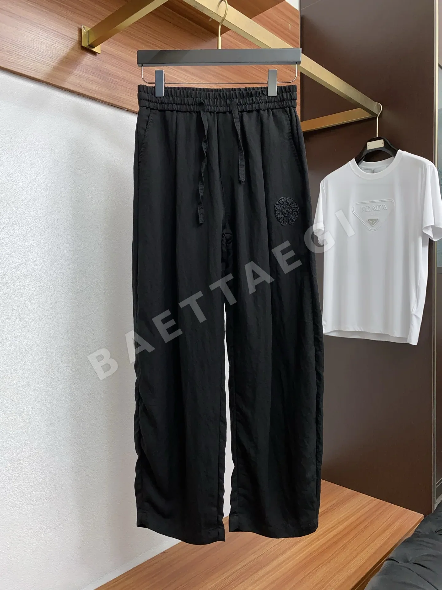 크롬하츠 린넨 와이드 레그 남성 바지 상세 이미지 2