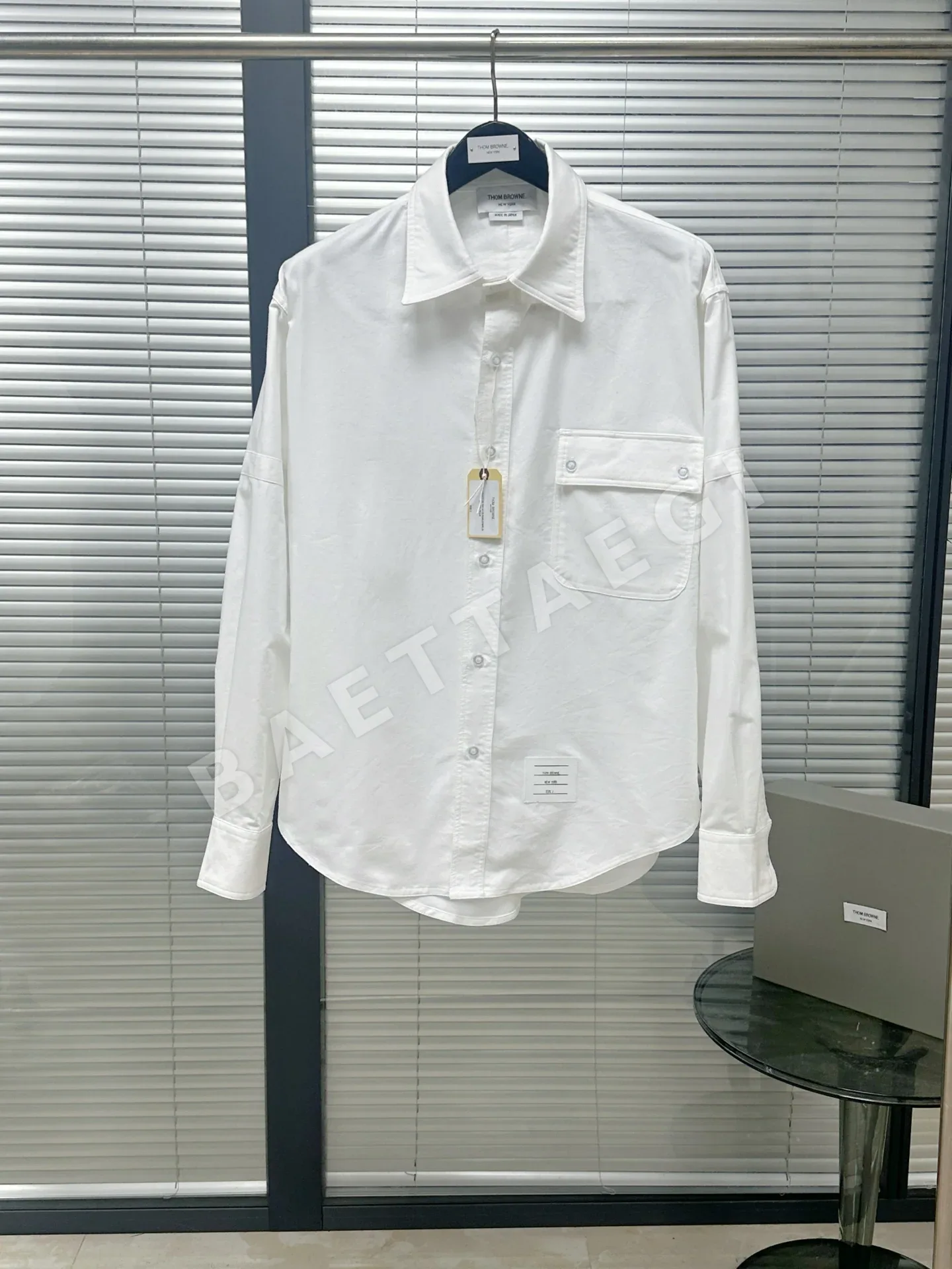 톰브라운 오버핏 무지 긴팔 셔츠 상세 이미지 2