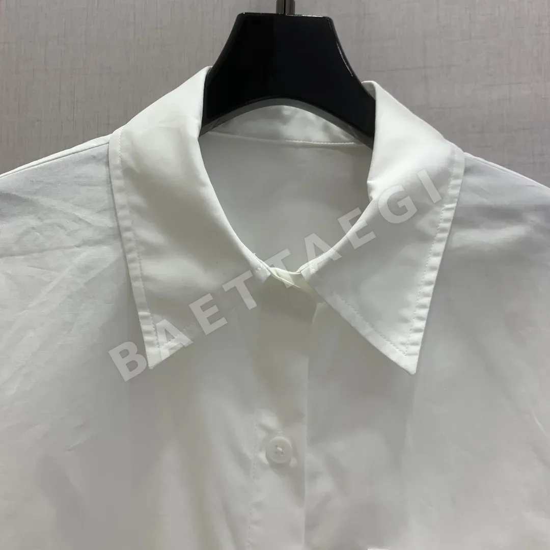 샤넬 카라 반팔 면 셔츠 상세 이미지 5