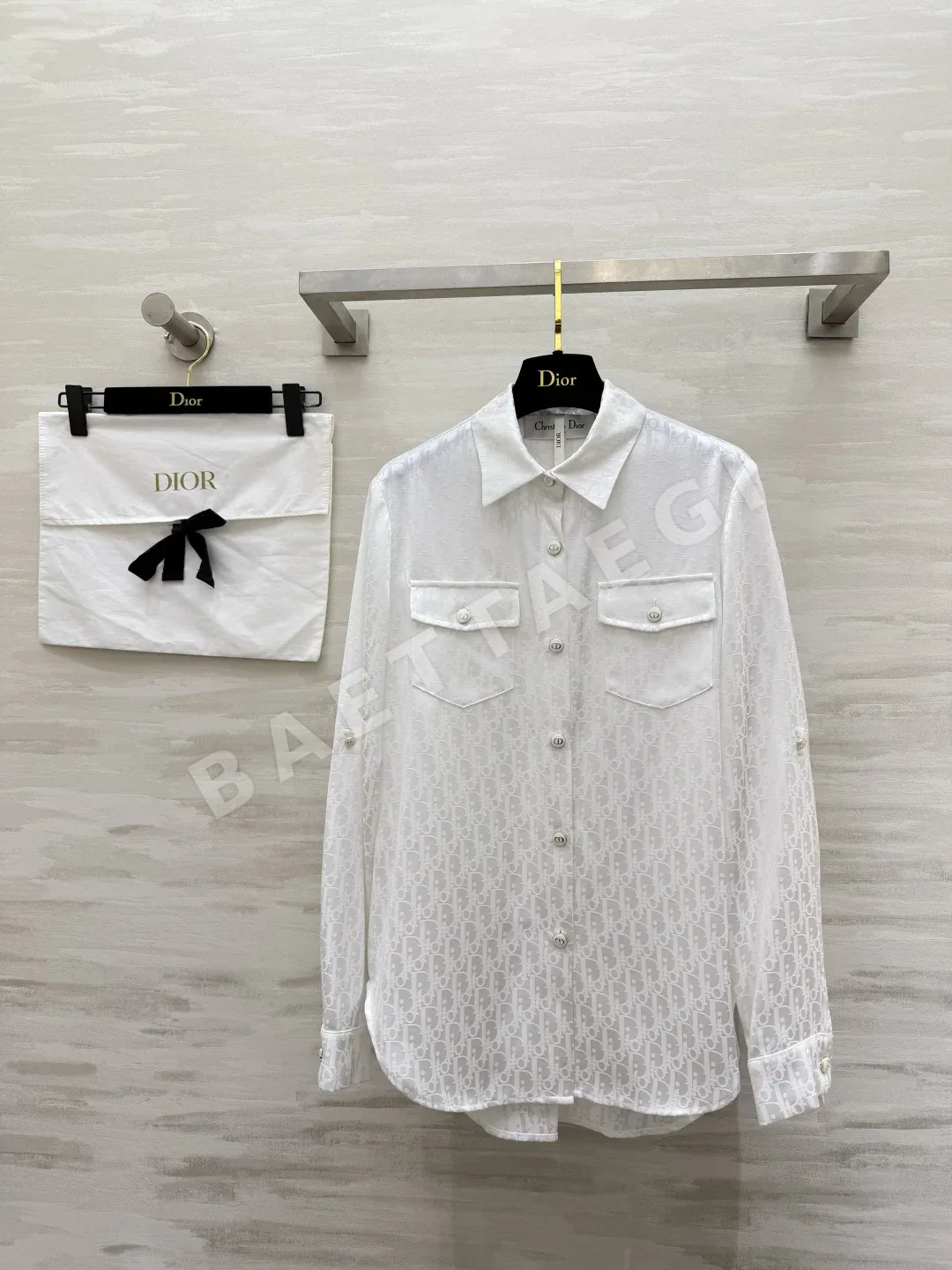 디올 아세테이트 자카드 모노그램 여성 셔츠 92396