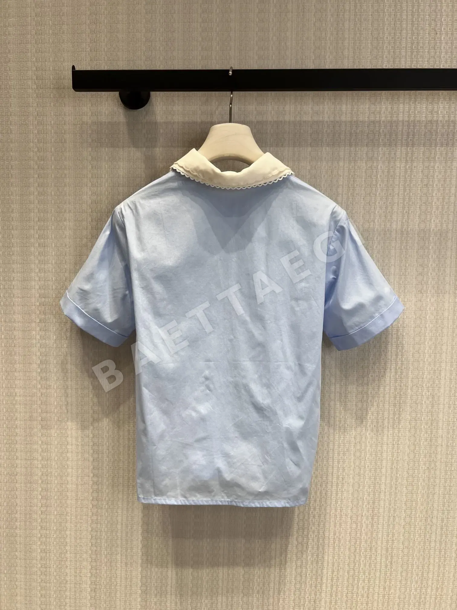 미우미우 베이비블루 피터팬카라 반팔 셔츠 상세 이미지 2