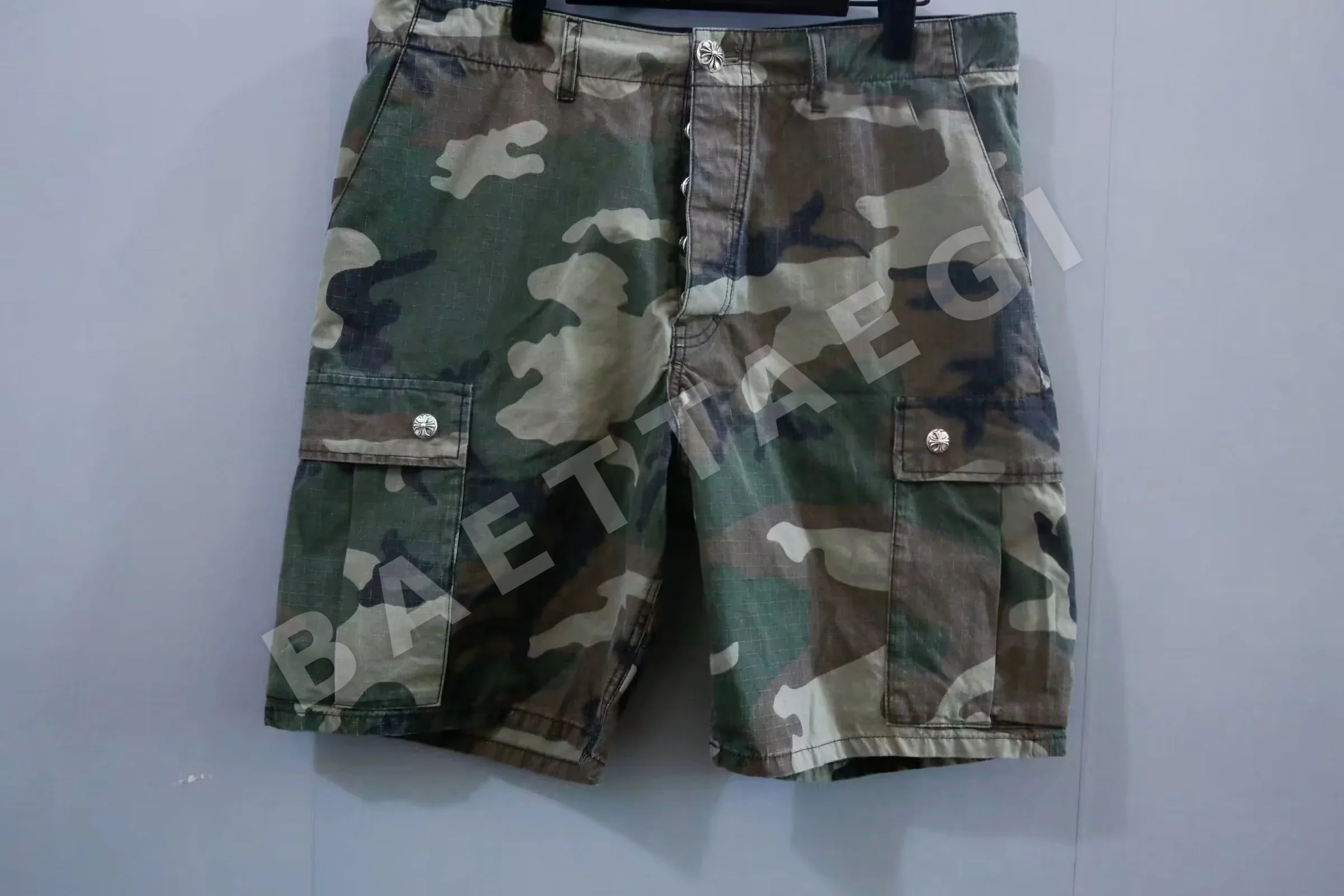 크롬하츠 실버 카모플라주 코튼 카고 반바지 상세 이미지 7
