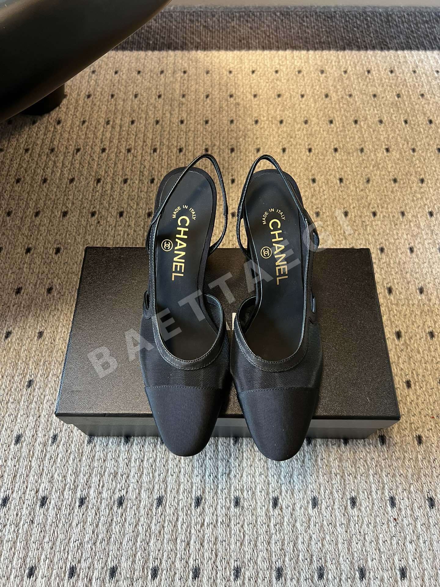 샤넬 투톤 메시 하이힐 96221