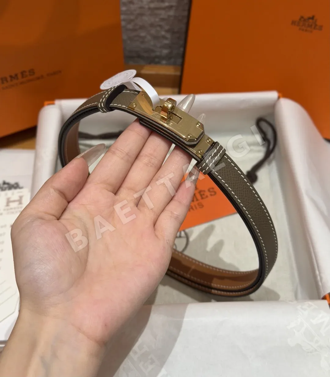 에르메스 켈리 18mm 에프숨 가죽 벨트 176544