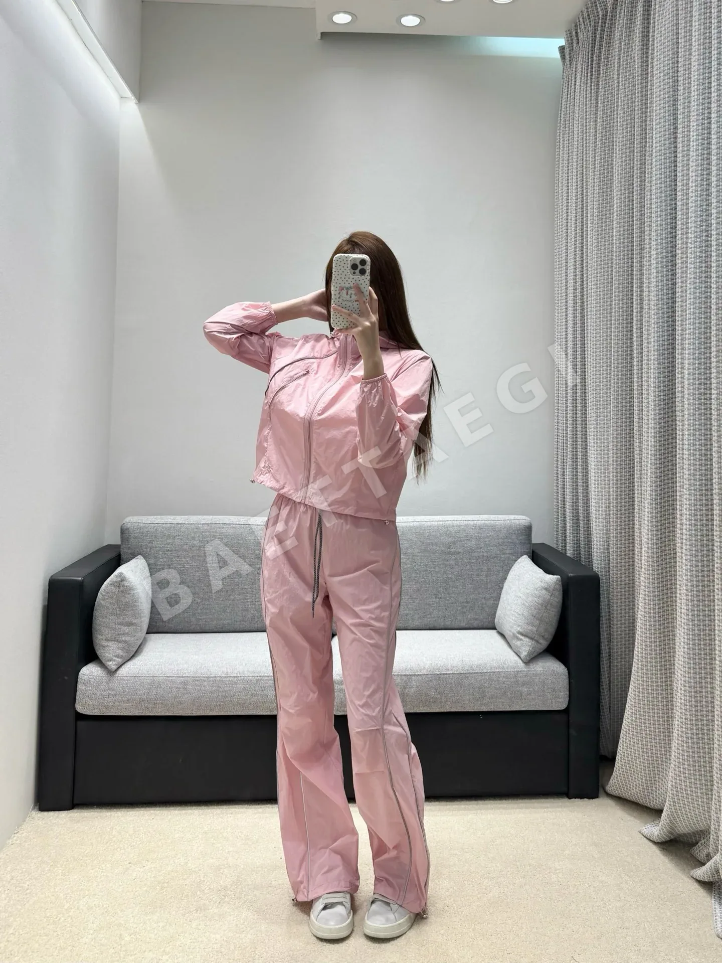 샤넬 크롭 후드 재킷 와이드 팬츠 세트 상세 이미지 3