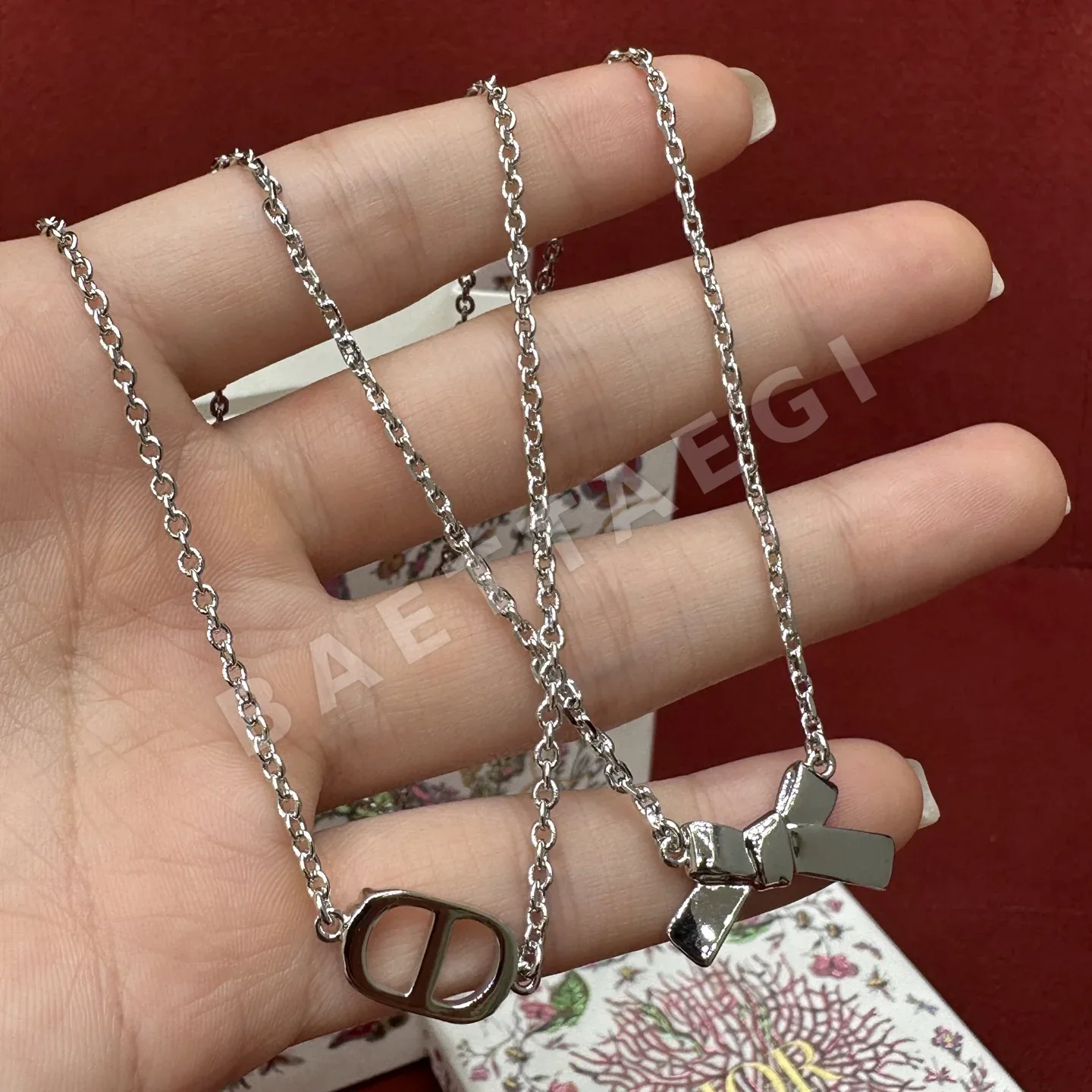 디올 더블 레이어 목걸이 상세 이미지 3