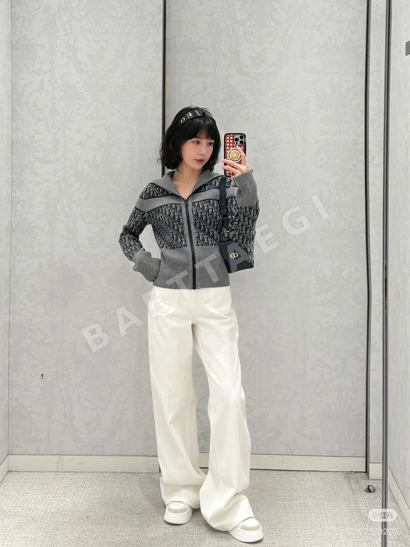 디올 양면 캐시미어 울 가디건 상세 이미지 3