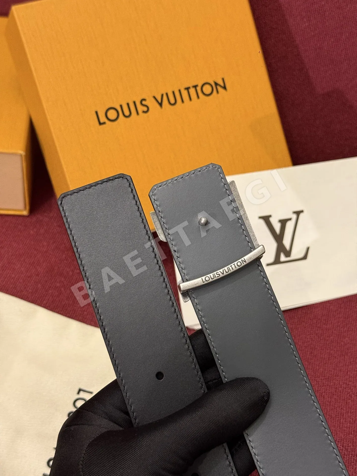 루이비통 다미에 LV 리버서블 벨트 상세 이미지 5