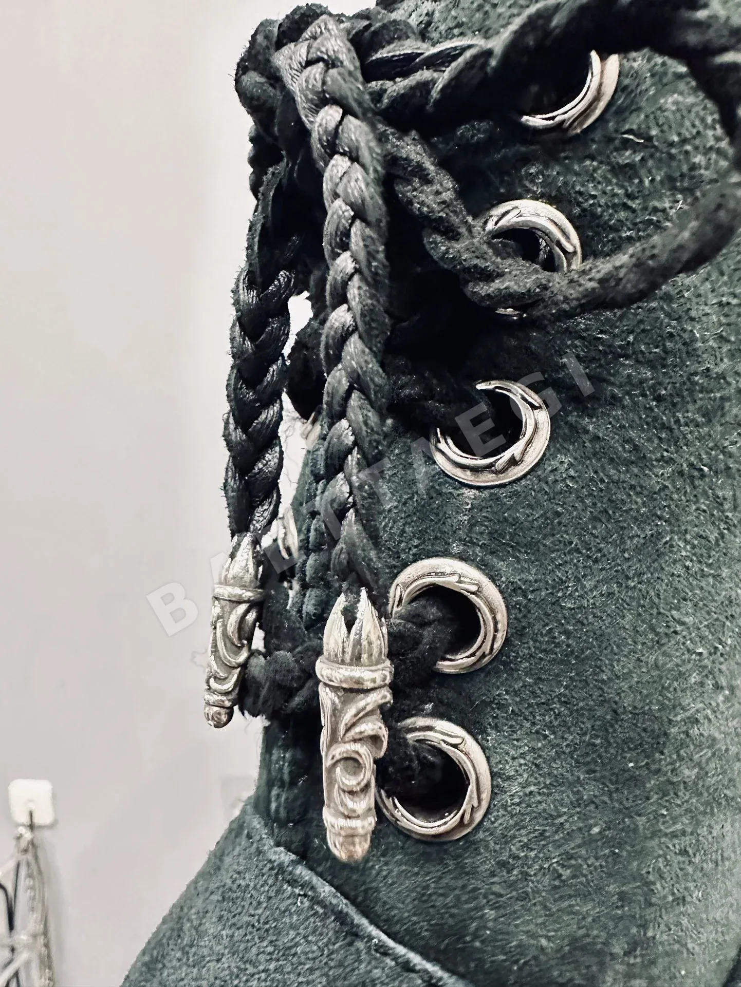 크롬하츠 부츠 블랙 은도금 장식 상세 이미지 5