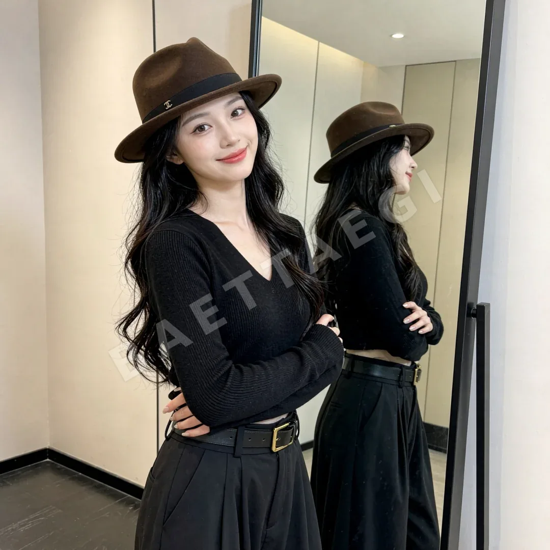 샤넬 캐시미어 플랫탑 모자 상세 이미지 1