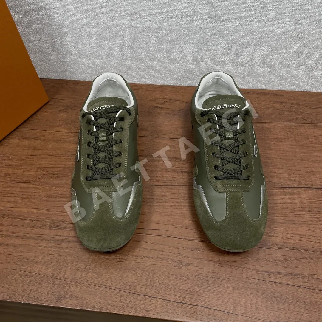 루이비통 LV 로고 스웨이드 믹스 스니커즈 카키 상세 이미지 2