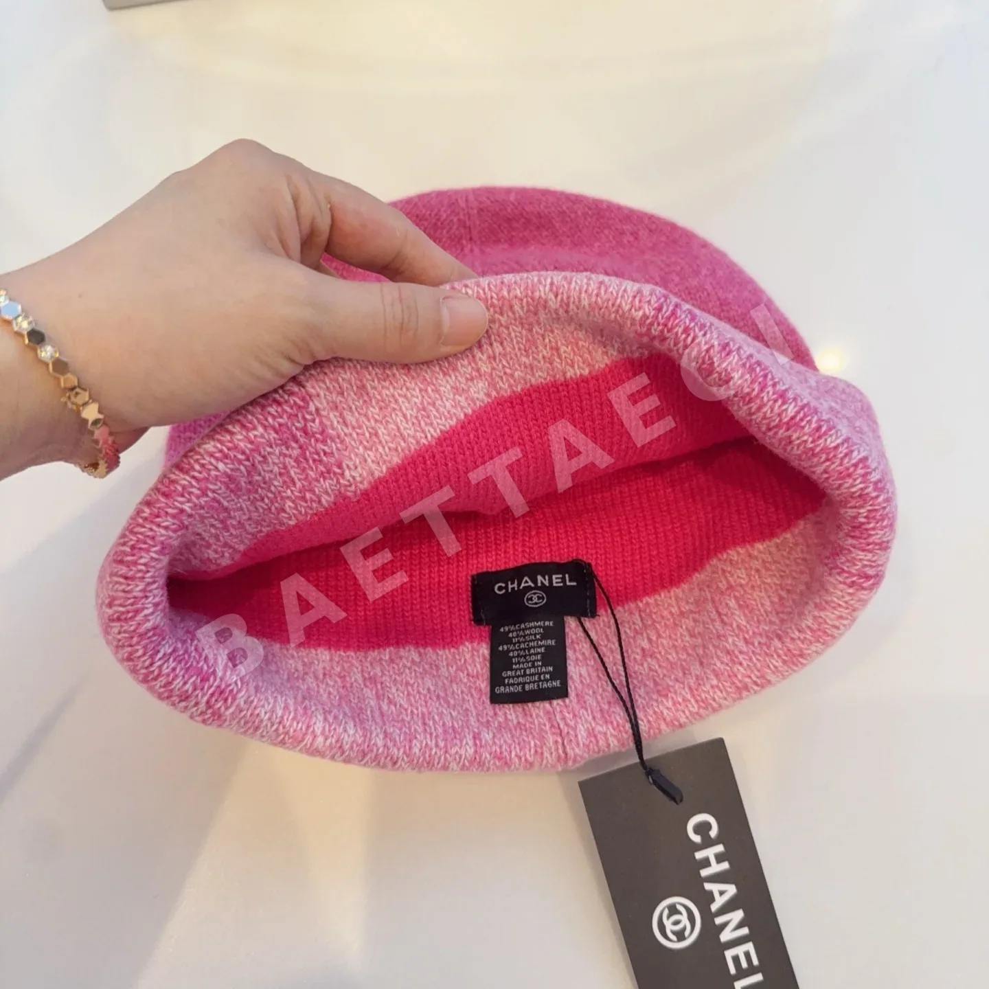 샤넬 울 니트 모자 상세 이미지 5