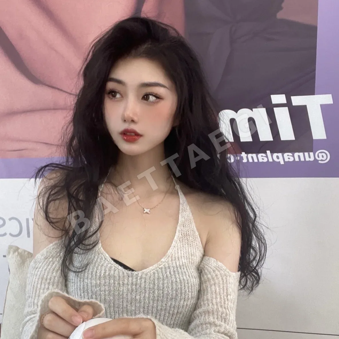 쇼메 화이트 마더 오브 펄 크로스 목걸이 상세 이미지 8