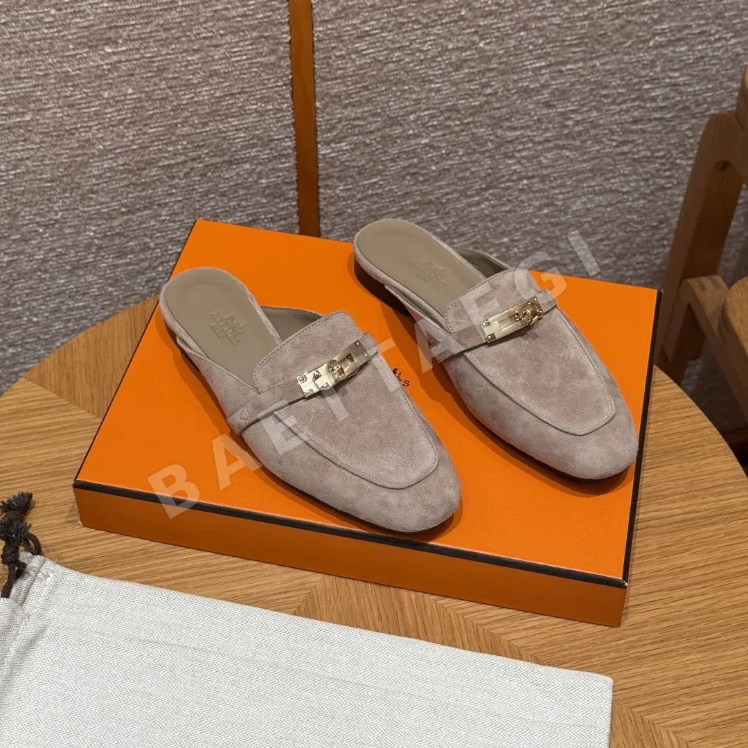 에르메스 오즈 뮬 로퍼 샌드컬러 가죽 상세 이미지 4