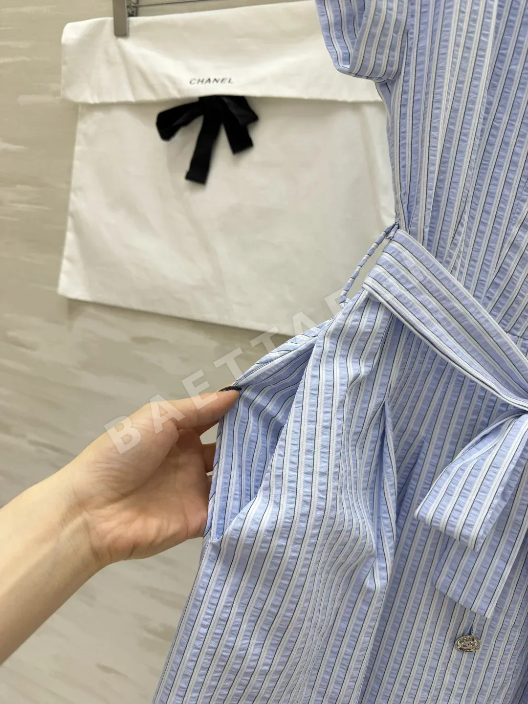 샤넬 스트라이프 셔츠 원피스 상세 이미지 8