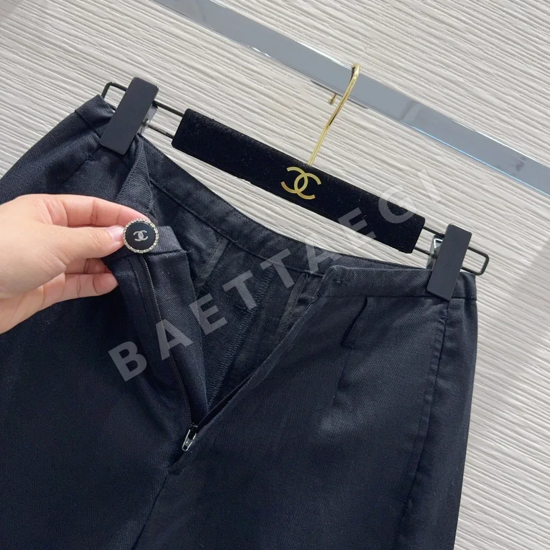 샤넬 린넨 미들 길이 반바지 여성 바지 상세 이미지 8