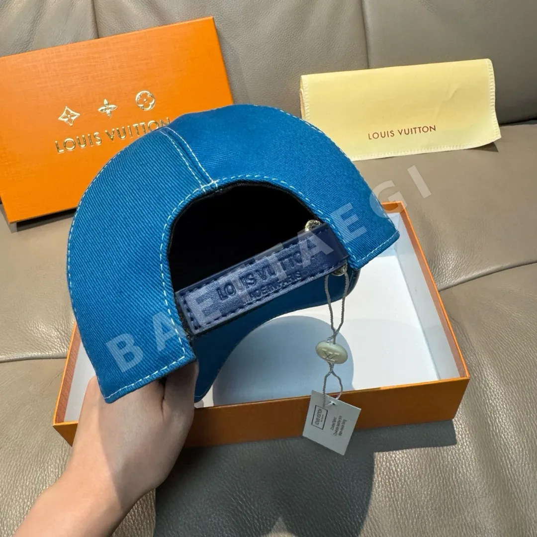 루이비통 LV 자수 캔버스 소가죽 야구모자 상세 이미지 7
