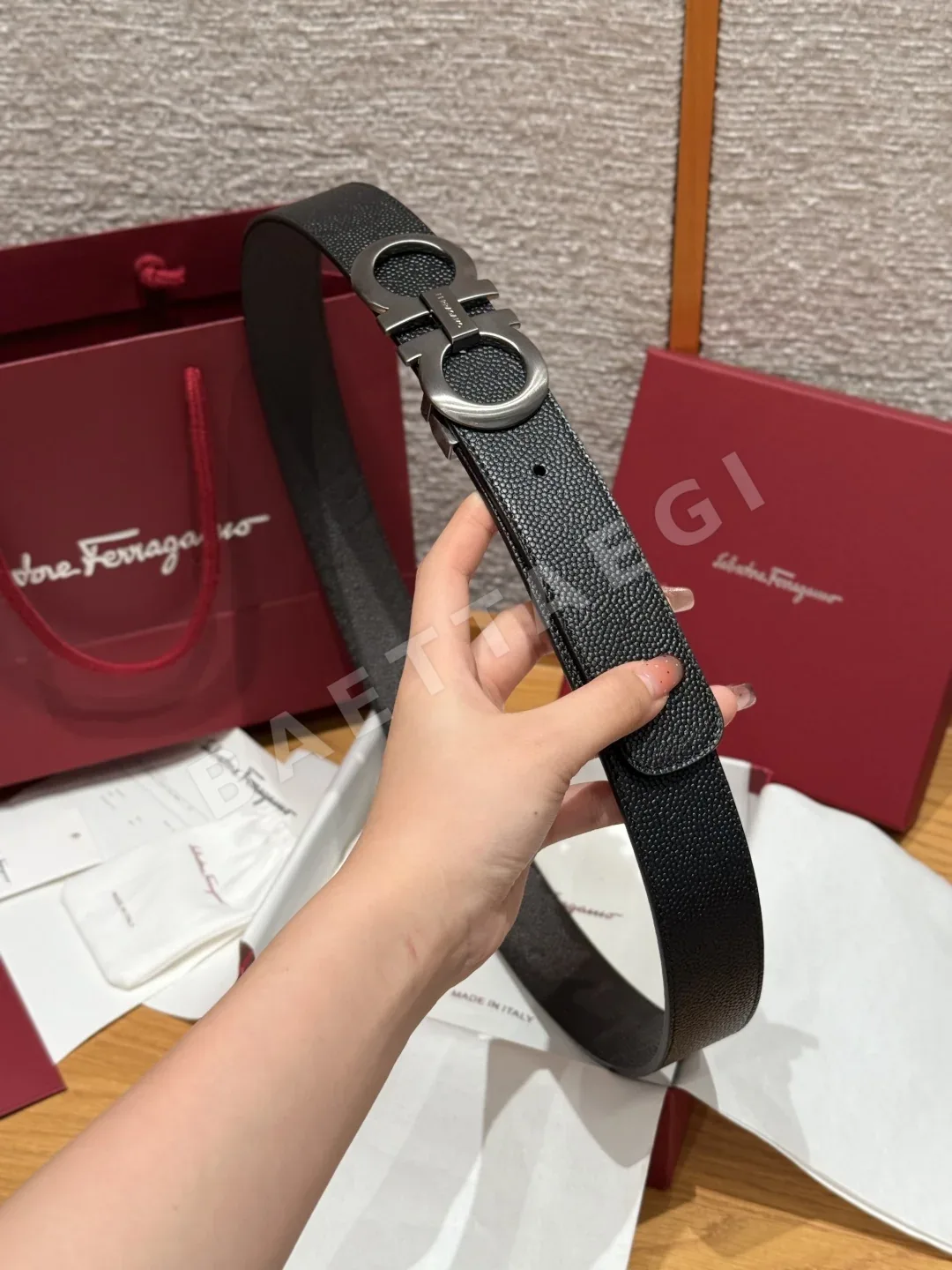 페레가모 간치니 리버시블 가죽 벨트 상세 이미지 3