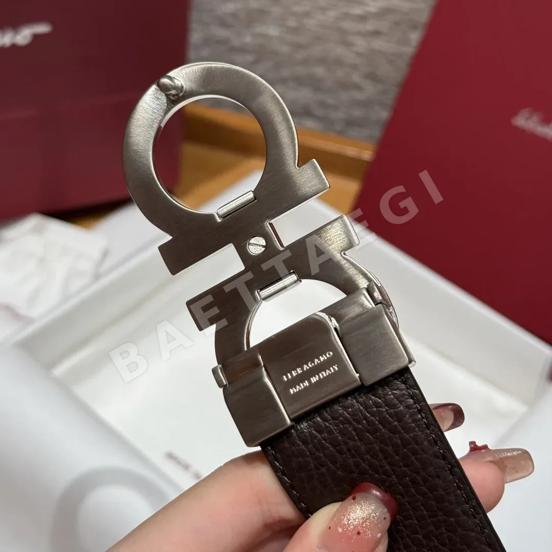 페레가모 간치니 버클 양면 가죽 벨트 상세 이미지 7