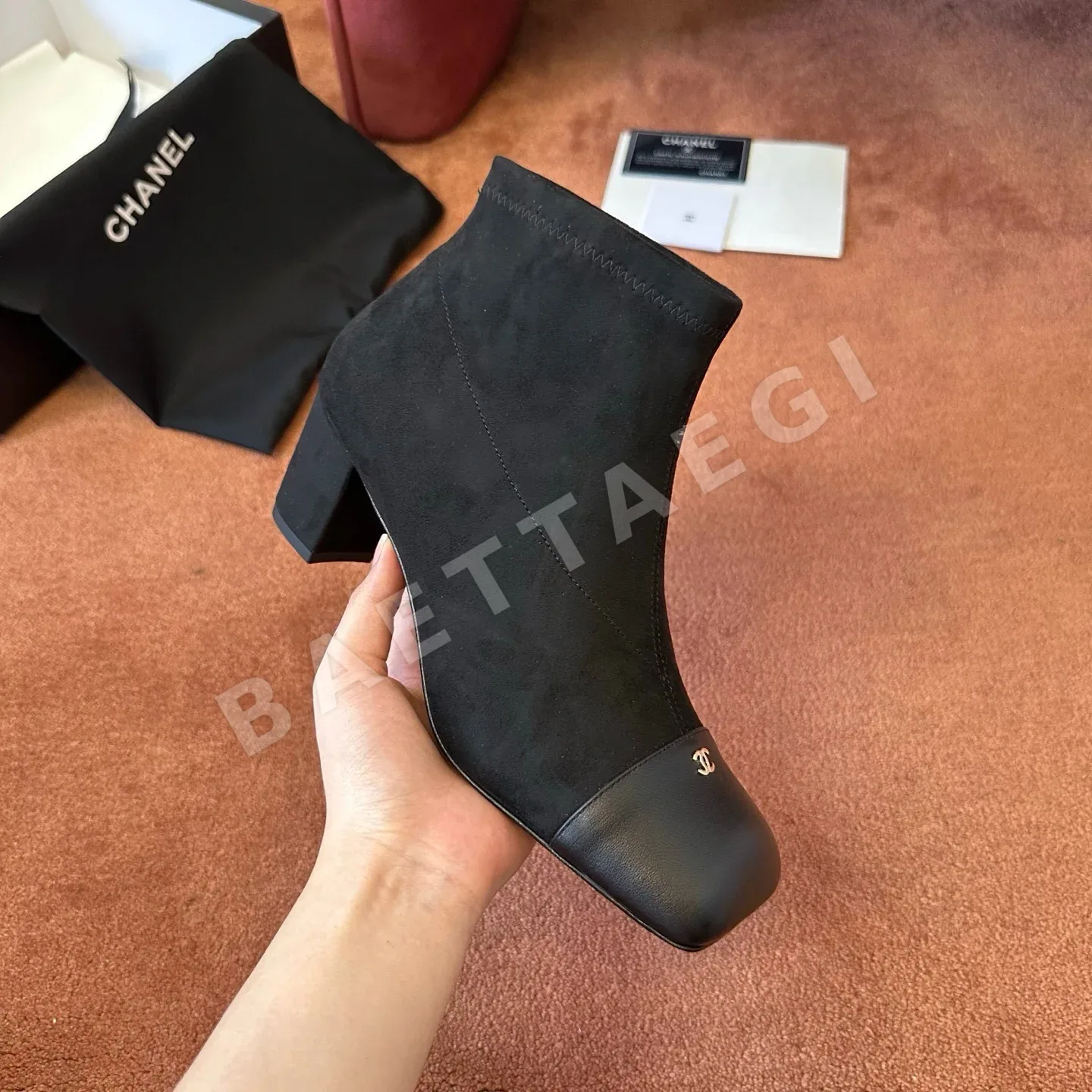 샤넬 부츠 가죽 퀼팅 패턴 상세 이미지 3