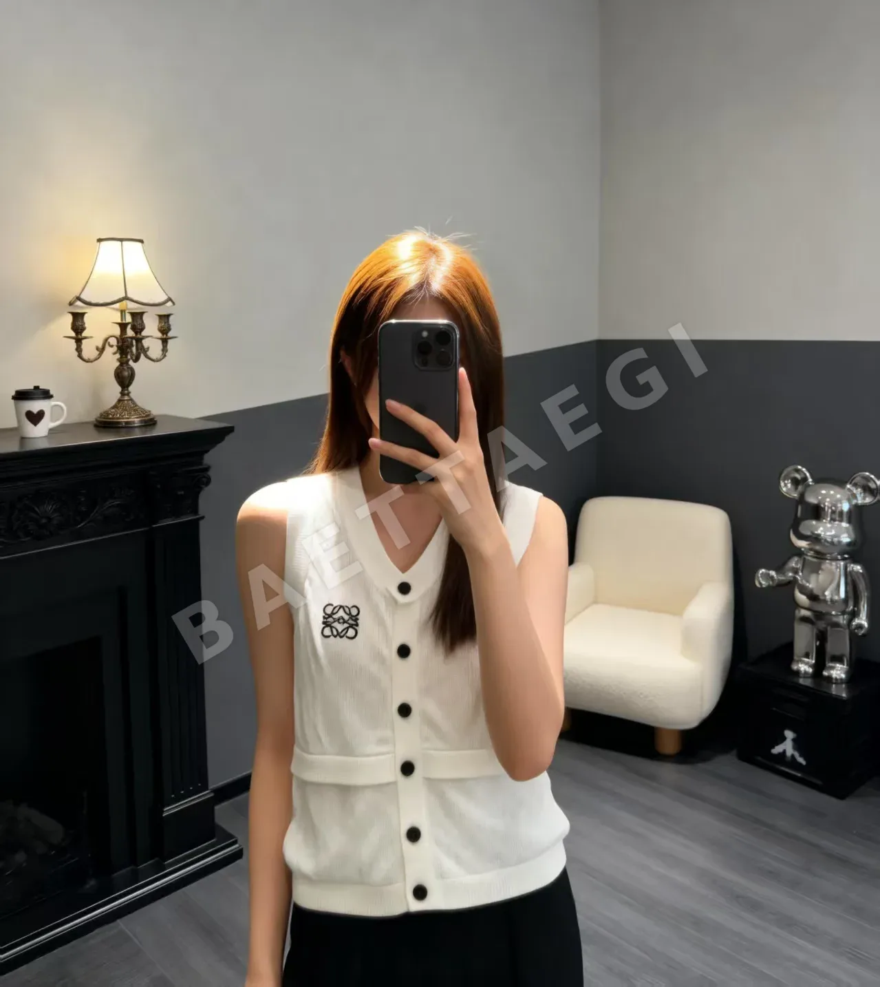 로에베 시스루 패턴 니트 베스트 96883