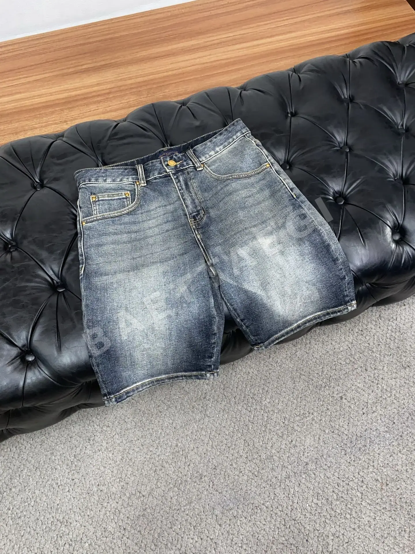 루이비통 데님 슬림핏 남성 반바지 상세 이미지 8