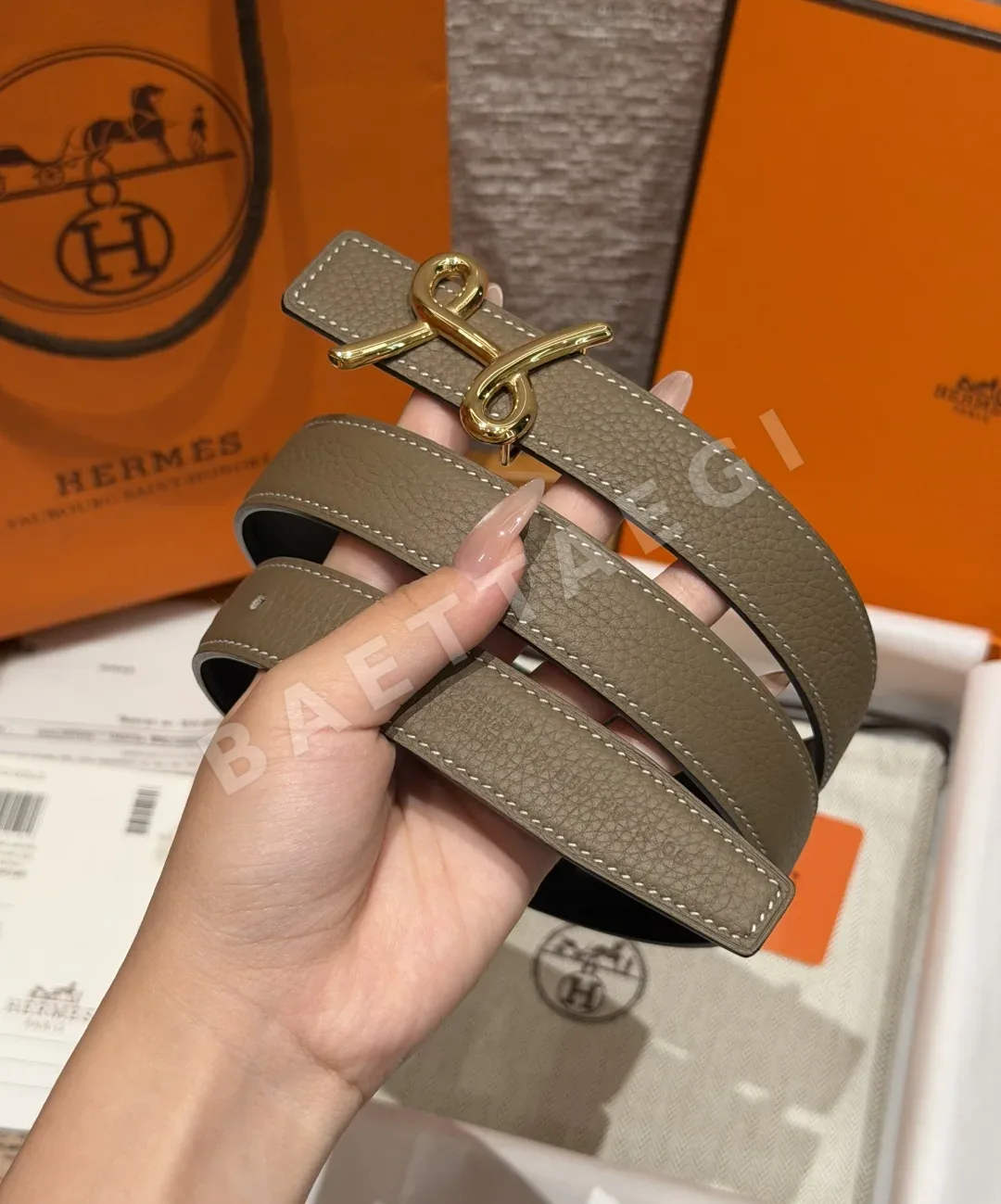 에르메스 H크루아지에르 리버시블 가죽 벨트 상세 이미지 2