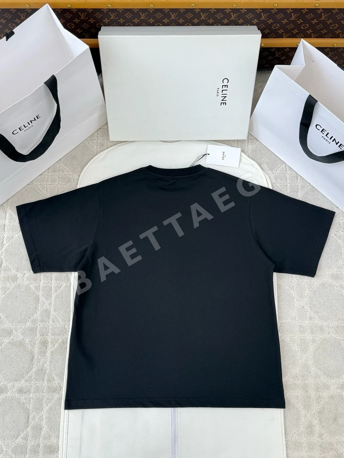 셀린느 여성 밀 이삭 자수 반팔 티셔츠 상세 이미지 2