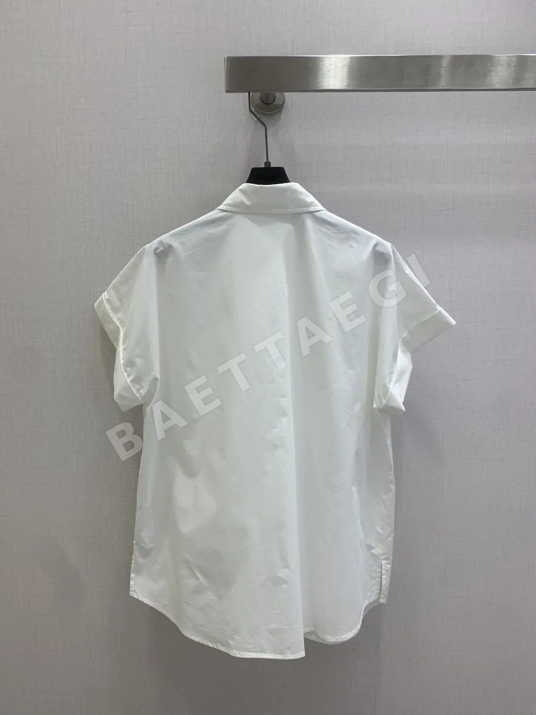 샤넬 카라 반팔 면 셔츠 상세 이미지 9