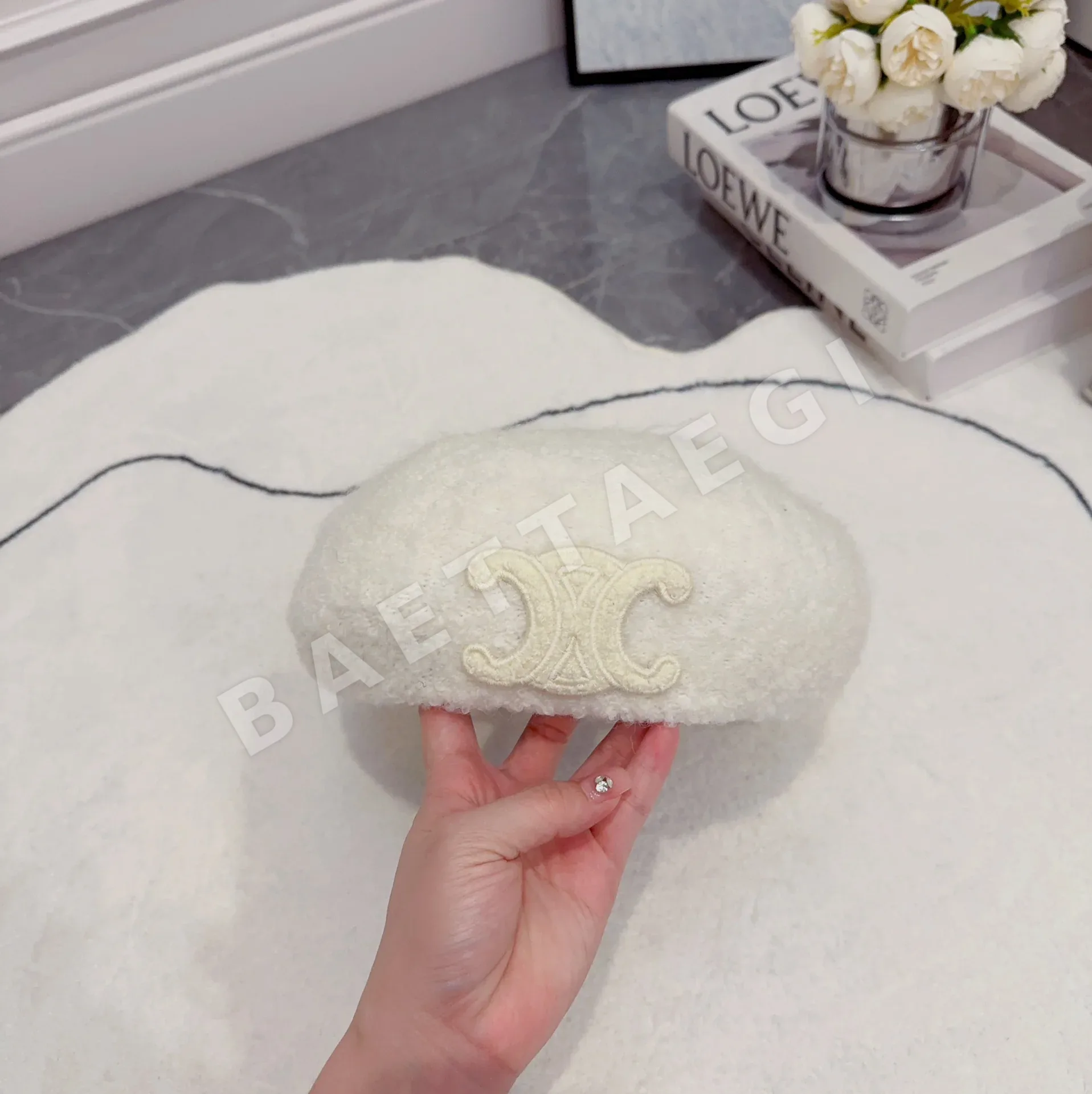 셀린느 램울 자수 베레모 상세 이미지 6