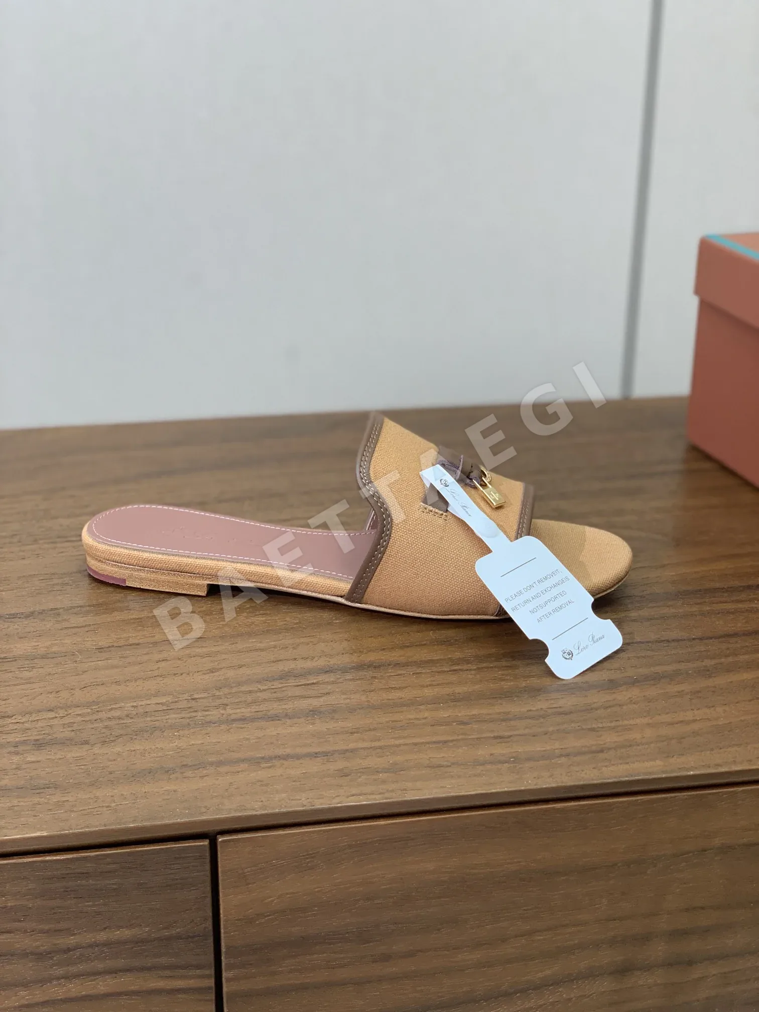로로피아나 컬러 블록 플랫 샌들 상세 이미지 5
