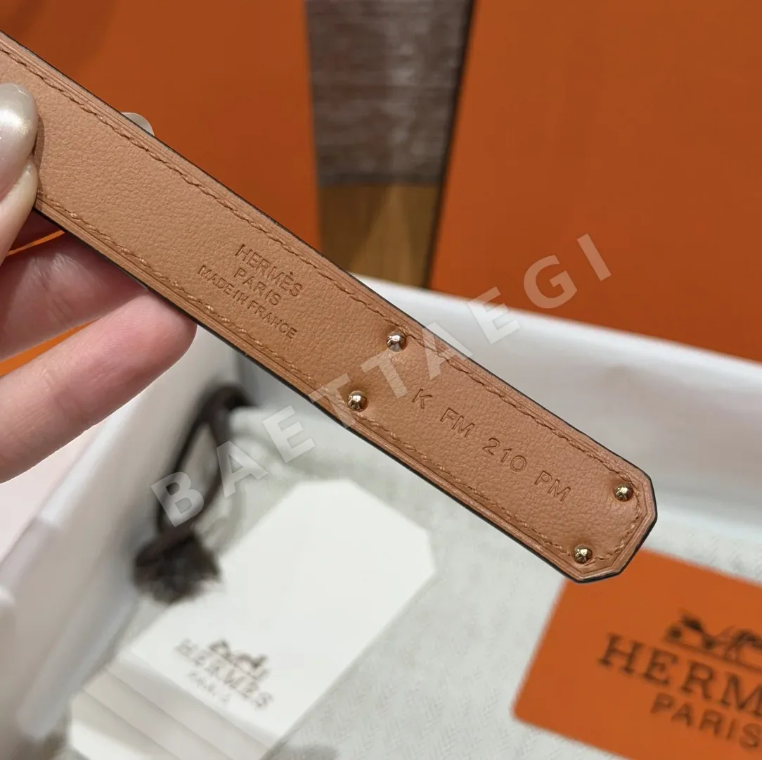 에르메스 켈리 팔라듐 버클 헌터 가죽 벨트 상세 이미지 9