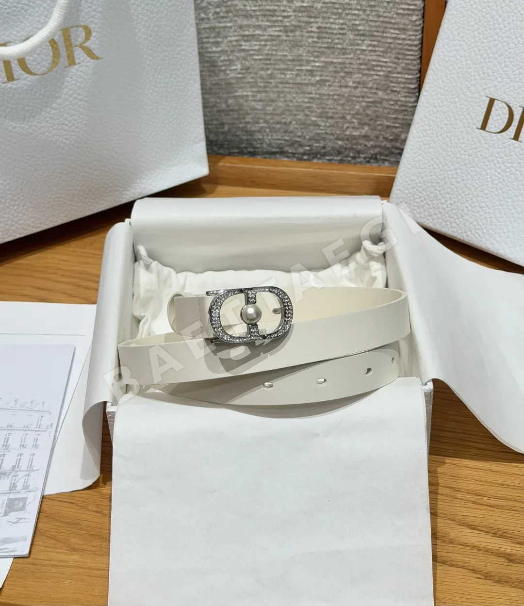 디올 몽테뉴 CD 장식 카프스킨 벨트 20mm 172033
