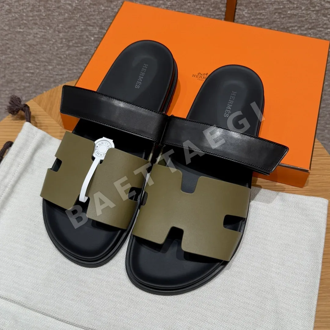 에르메스 시프레 샌들 아미그린 램스킨 164779