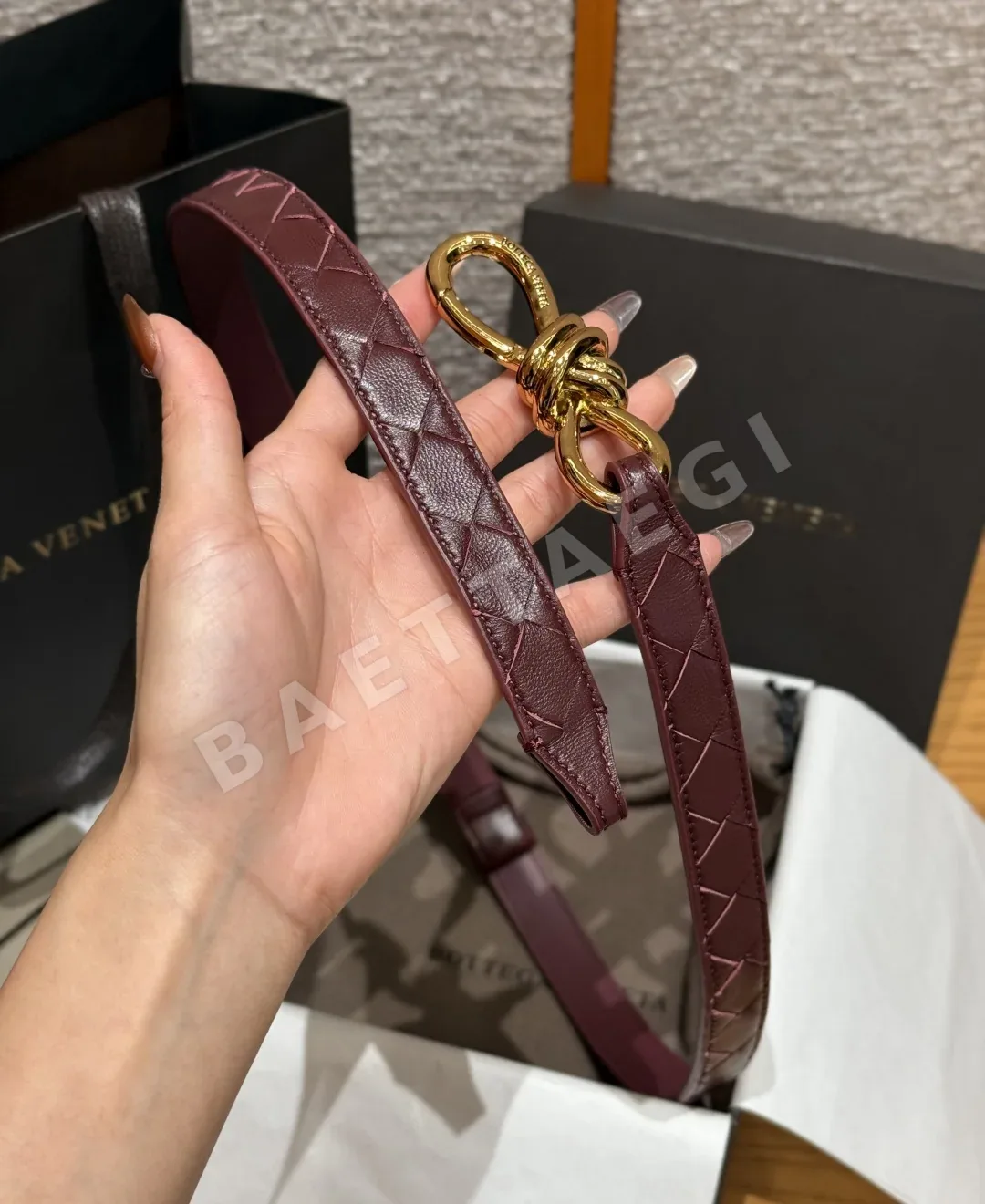 보테가베네타 인트레차토 소가죽 벨트 상세 이미지 5