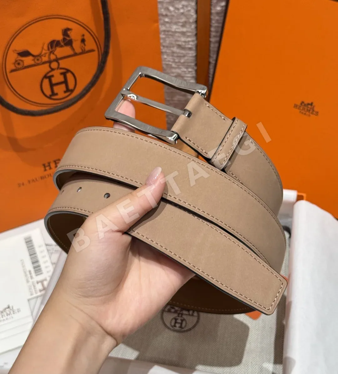 에르메스 H브랜드 카프스킨 메탈 버클 벨트 상세 이미지 2