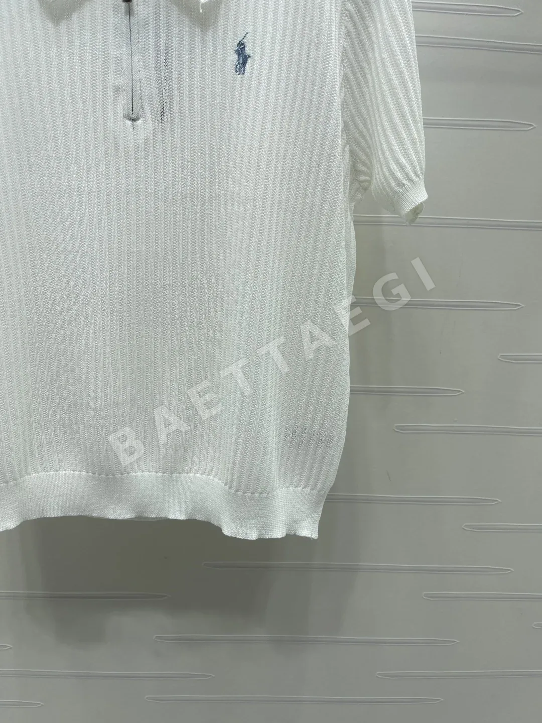 생로랑 자수 로고 립 반팔 니트 탑 상세 이미지 6