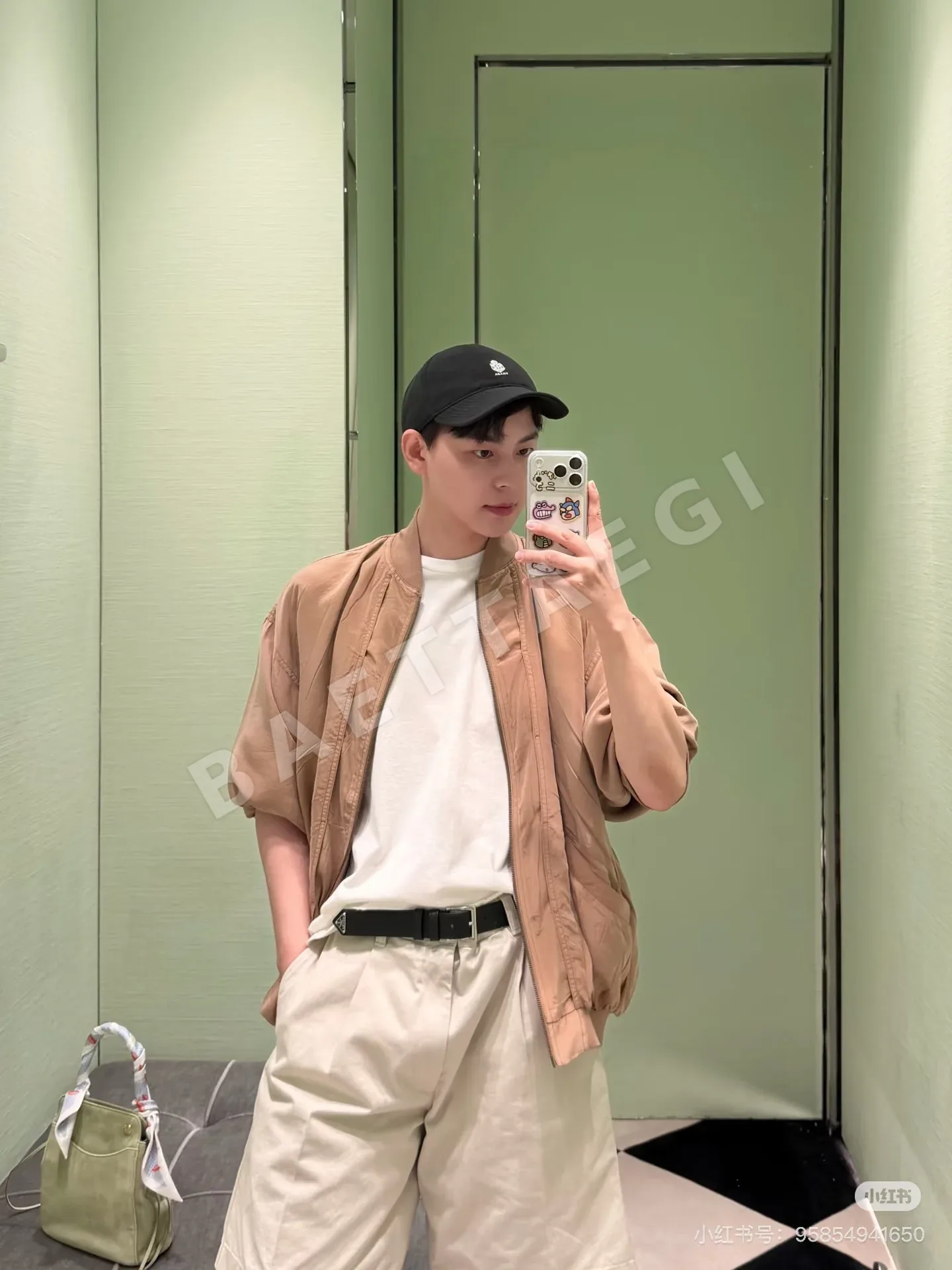 프라다 어스 컬러 데미지 가공 실크 여성 자켓 상세 이미지 7