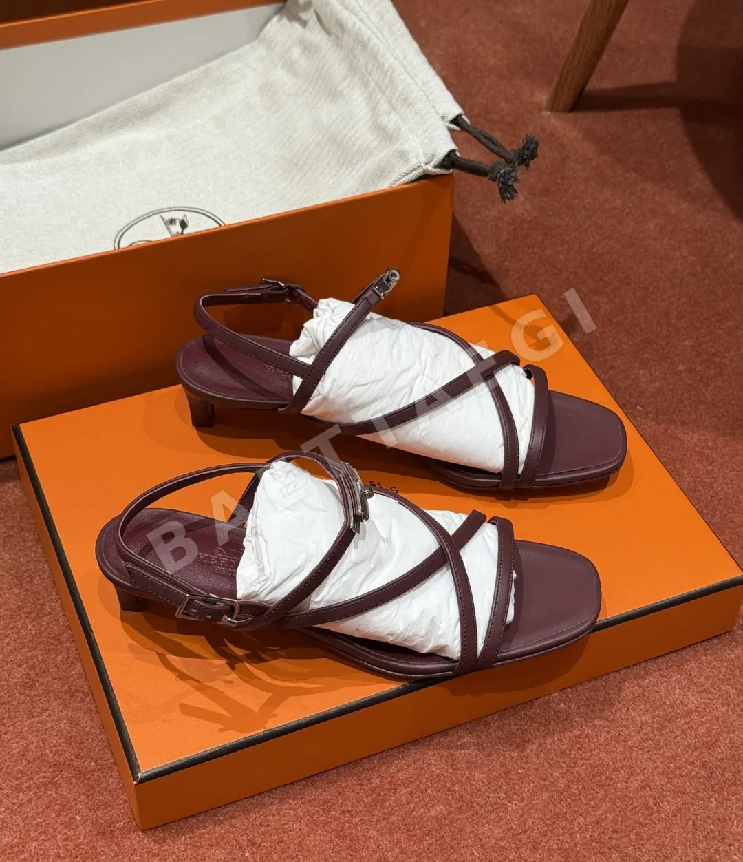 에르메스 샌들 Red calfskin 상세 이미지 7