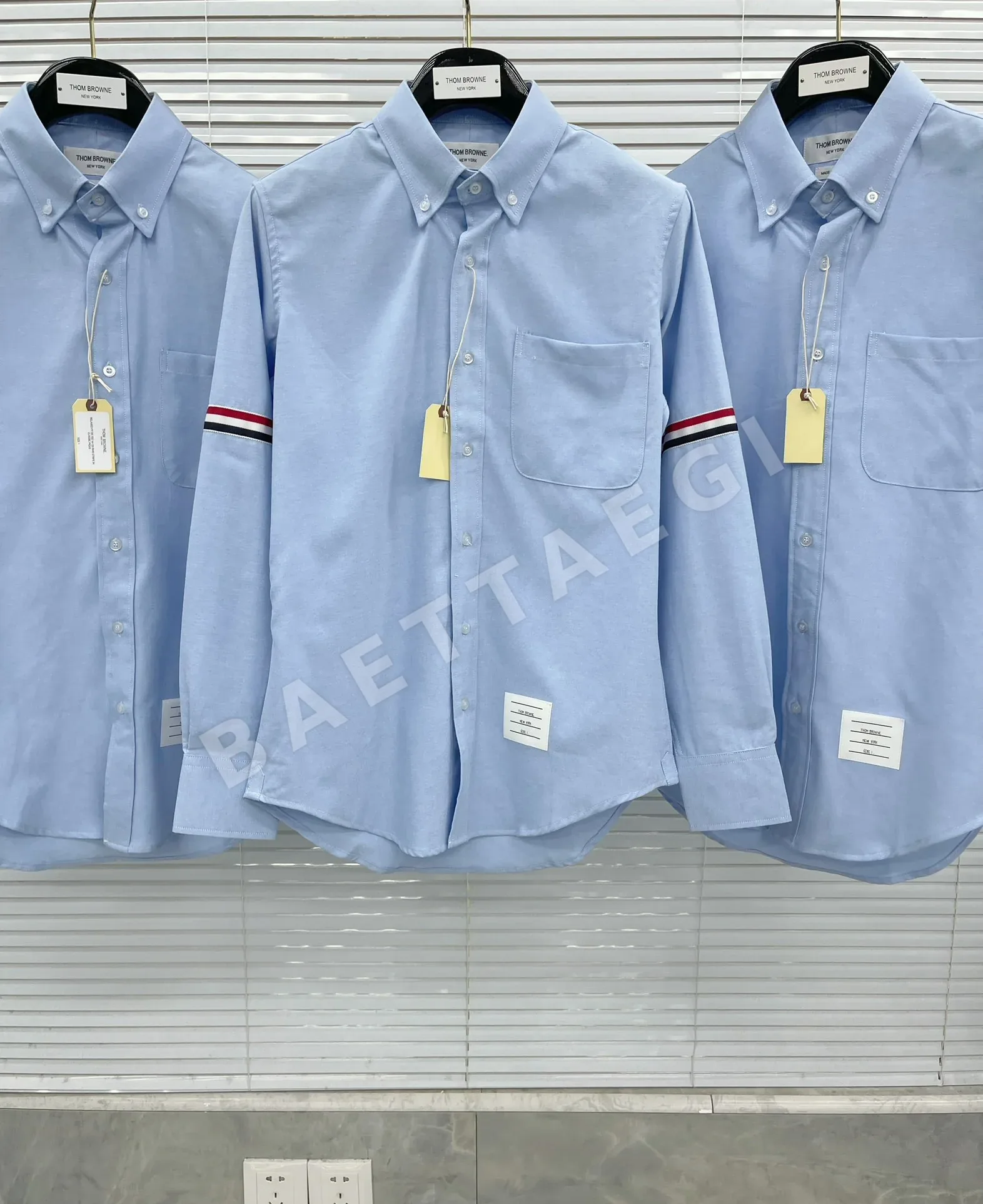 톰브라운 삼색 리본 옥스퍼드 긴팔 셔츠 상세 이미지 3