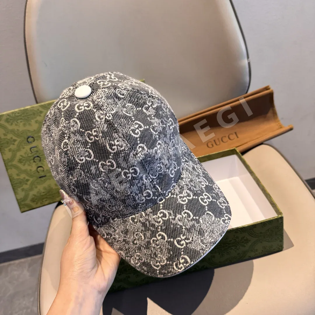 구찌 더블 G 데님 자카드 야구모자 상세 이미지 4