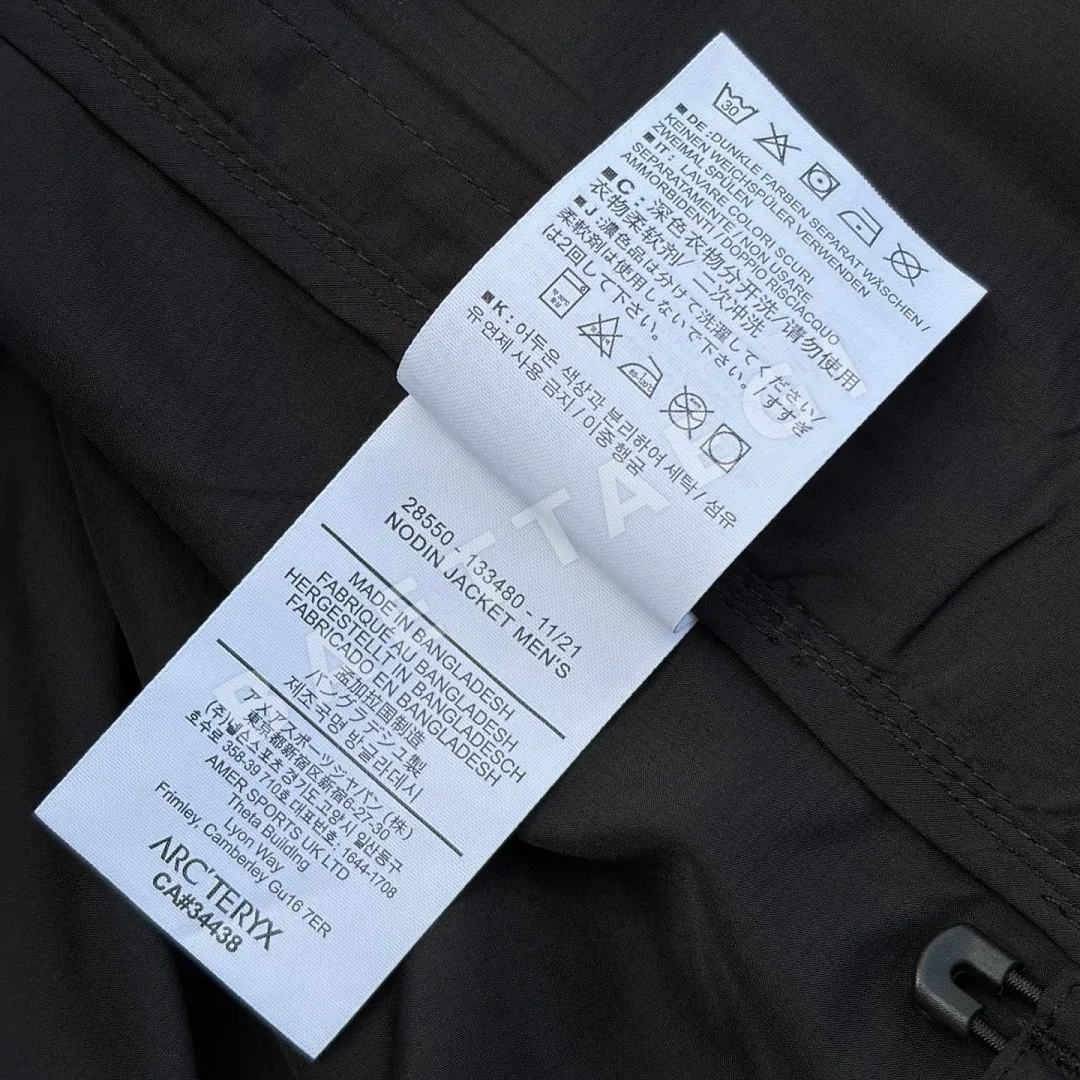 아크테릭스 [TZ] 노딘 자켓 바람막이 스탠드칼라 블랙 200164 Arc'teryx Nodin Jacket 상세 이미지 4