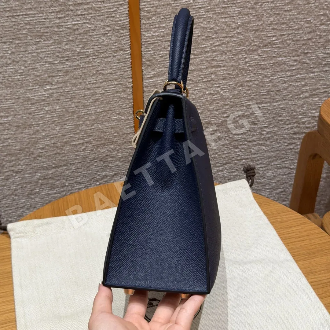 에르메스 켈리 25 사파이어 블루 가죽 가방 상세 이미지 4